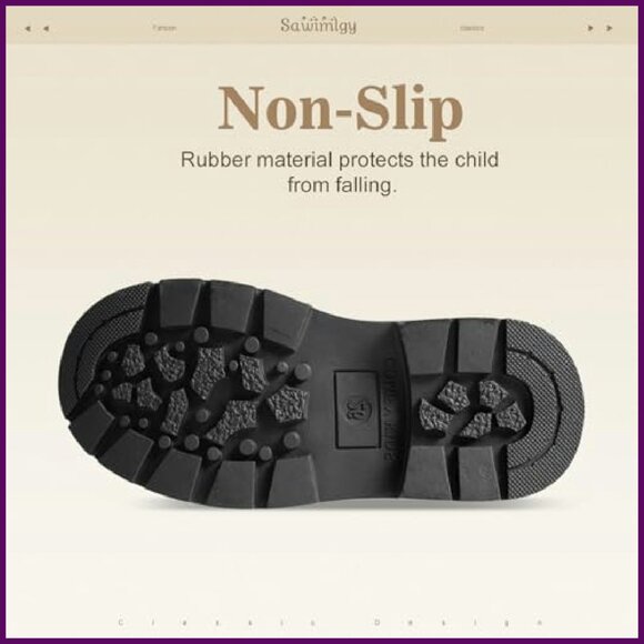 Toddler Hiking Boots PU Leather Rubber Sole Ankle Sneakers Durable - Picture 6 of 8